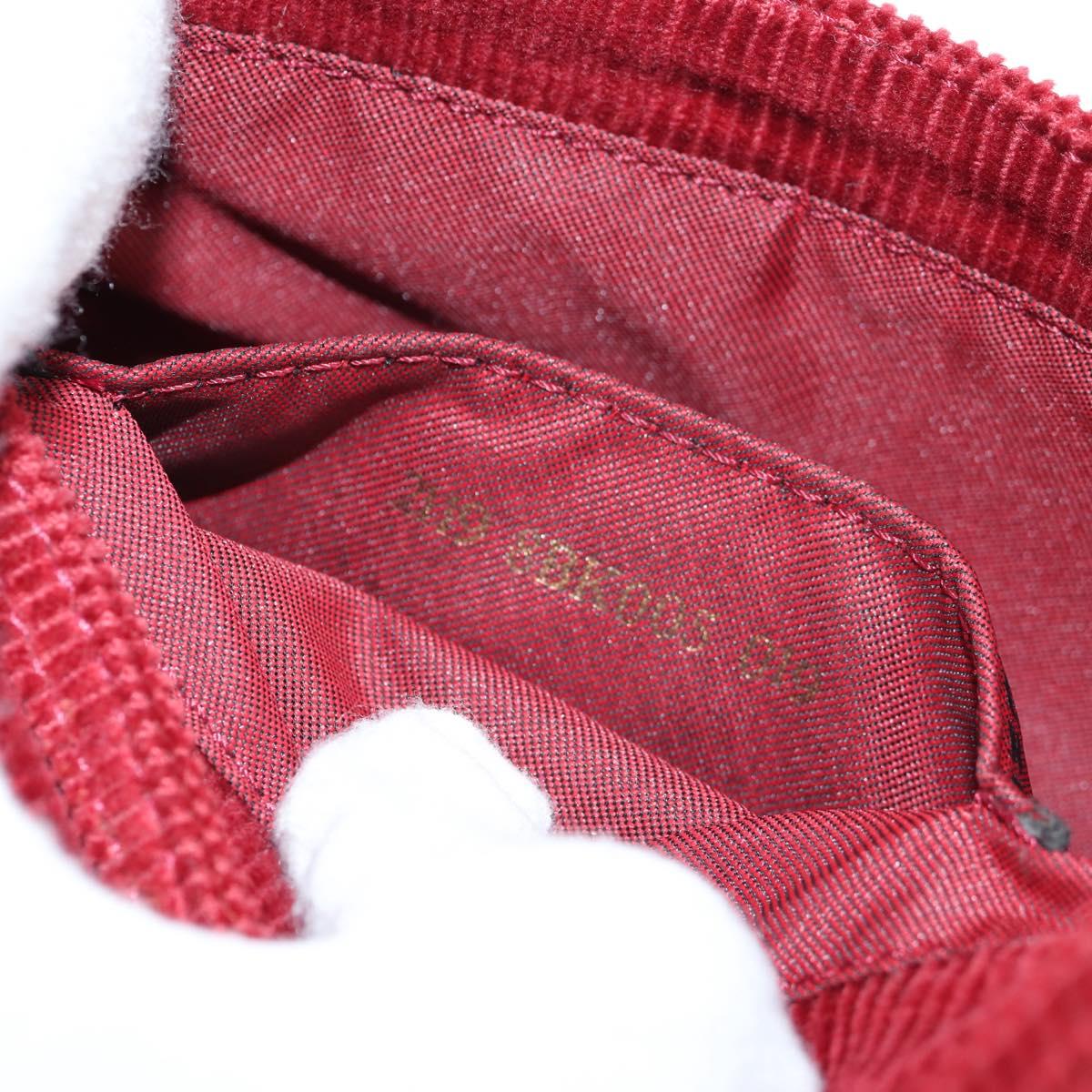 FENDI Mini Mamma Baguette Hand Bag Corduroy Red Auth yk19405V