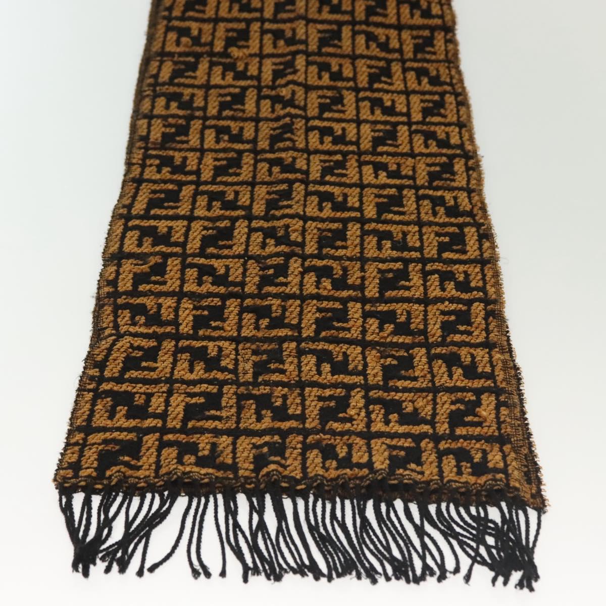 FENDI Zucca Canvas Scarf Brown Auth yk19407