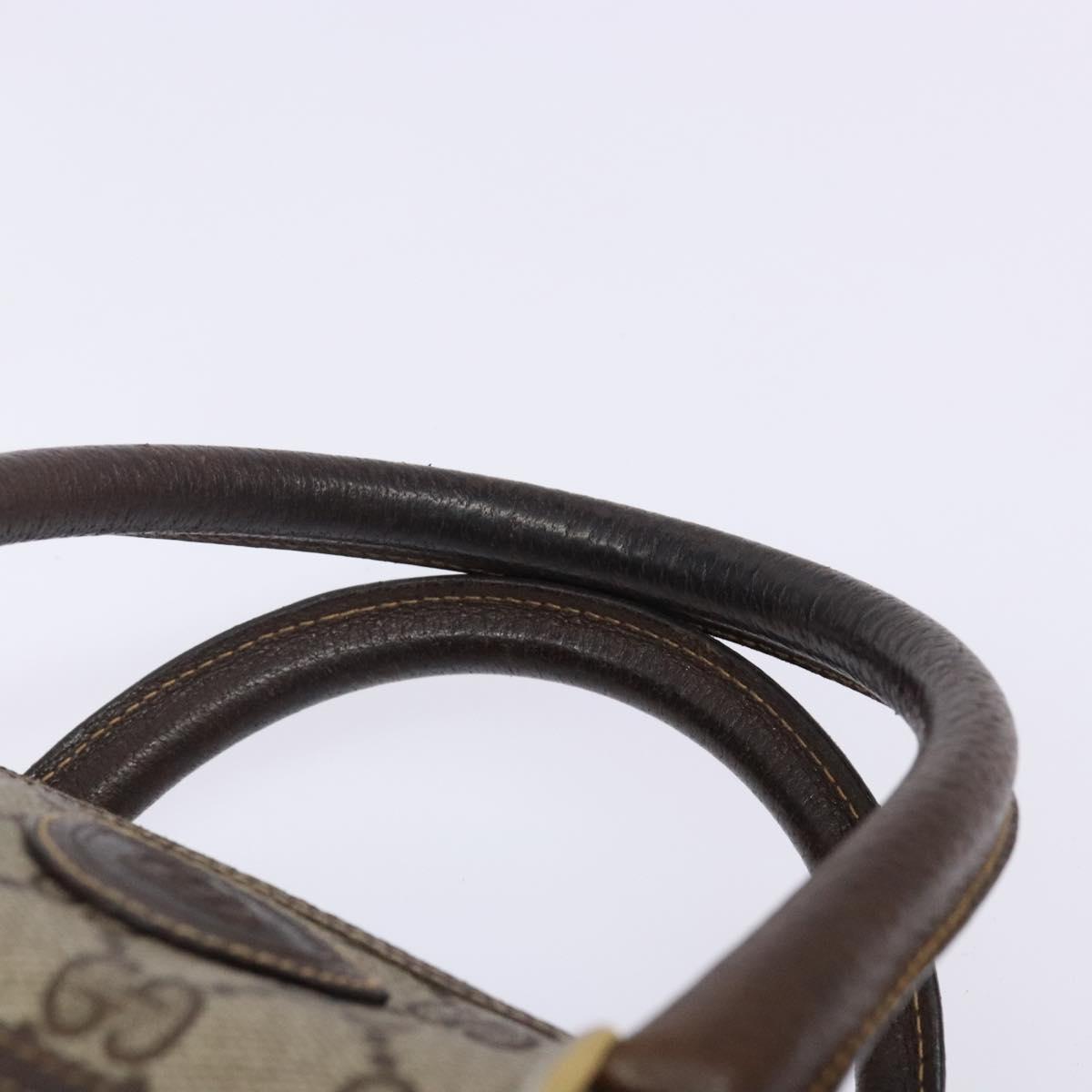 GUCCI GG Supreme Hand Bag PVC Beige Gold 000 40 0207 Auth yk19417