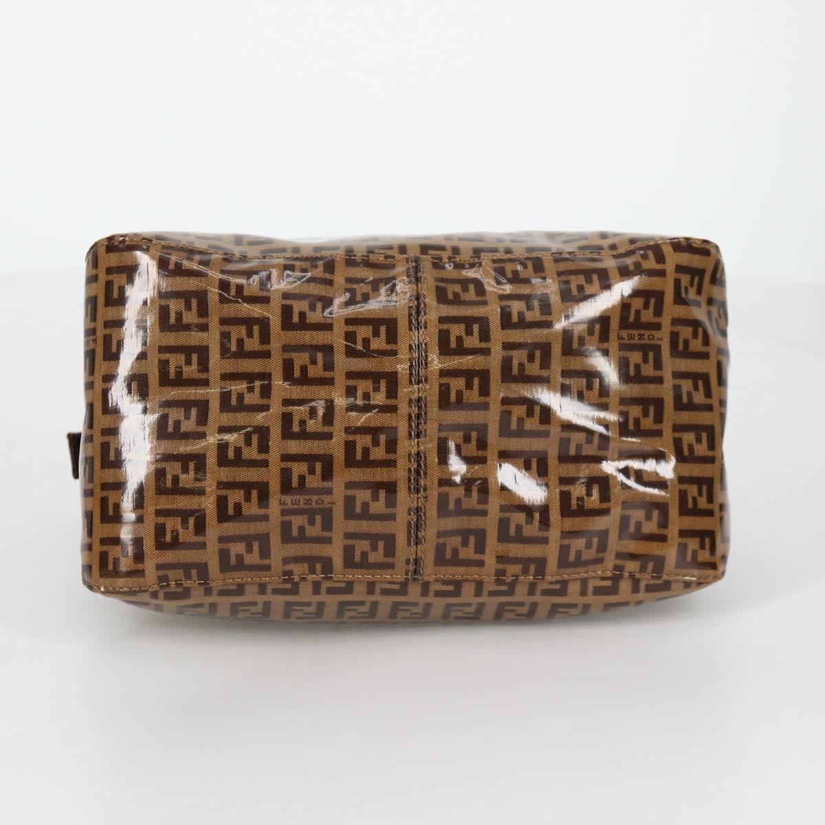 FENDI Zucchino Canvas Mamma Baguette Shoulder Bag Beige Gold Auth yk19418V