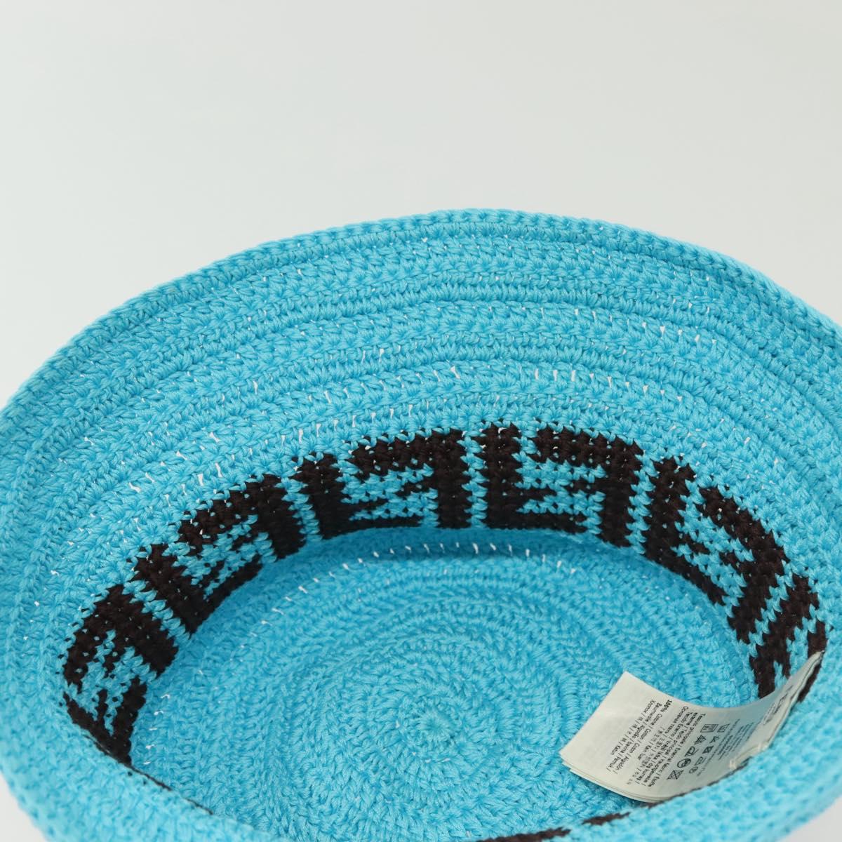 FENDI Zucca Canvas Hat Cotton Blue Auth yk19421M