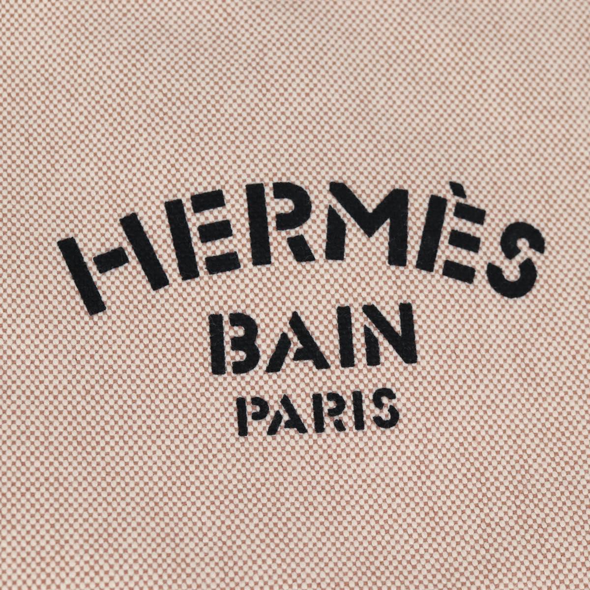 HERMES Animal Pattern Cabasado Plage Boston Bag Tower Ash Beige Auth yk19423V