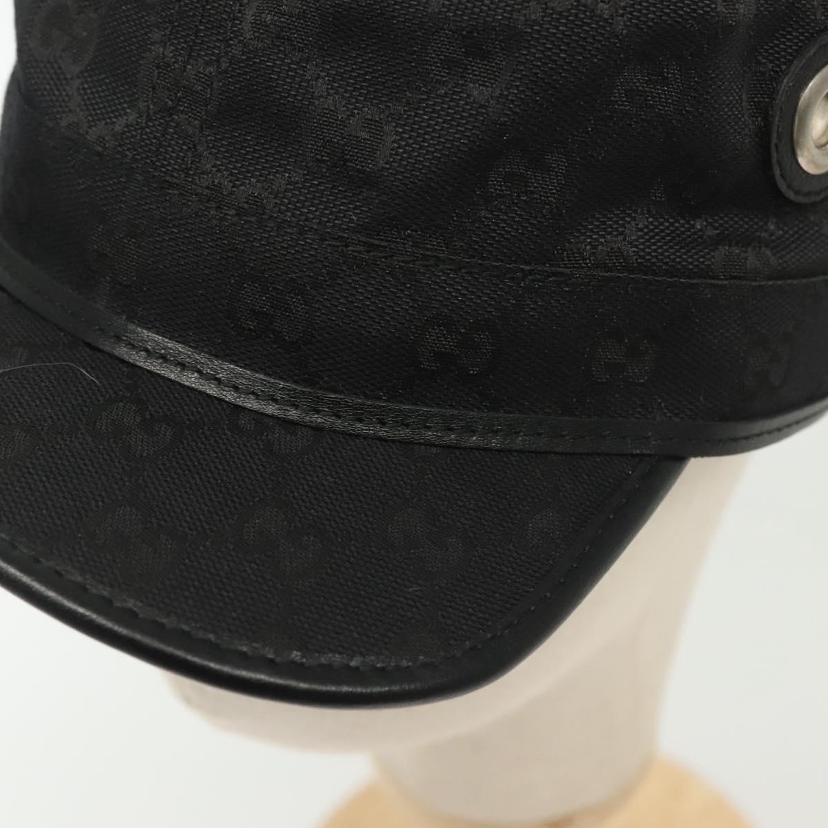 GUCCI GG Canvas Cap L Black Auth yk19424