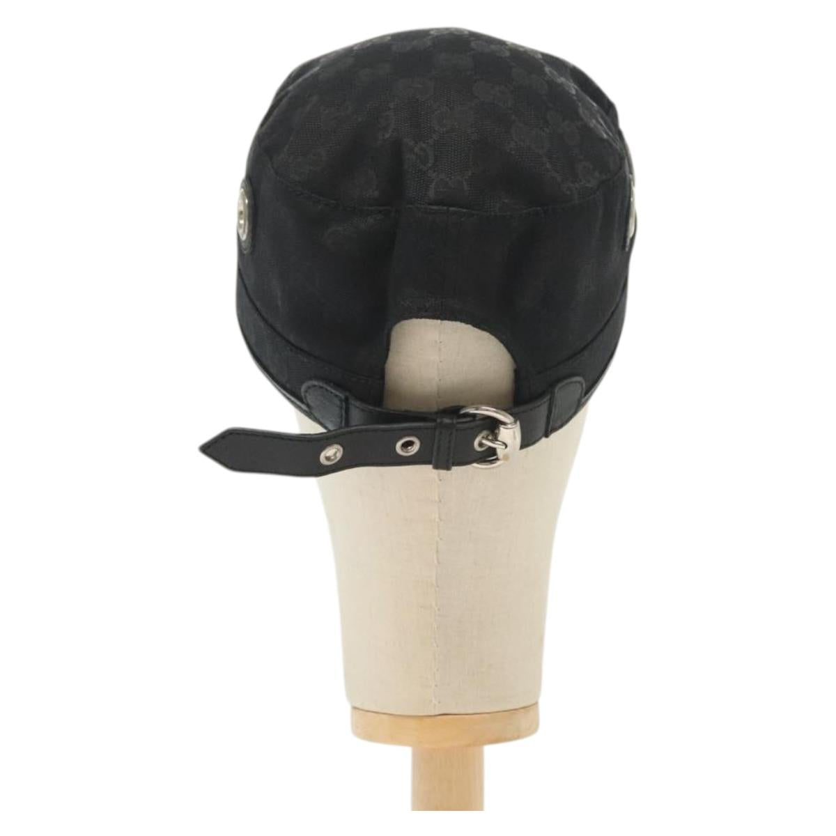 GUCCI GG Canvas Cap L Black Auth yk19424