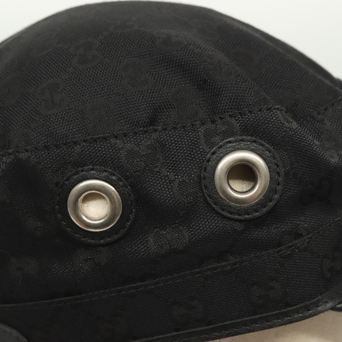 GUCCI GG Canvas Cap L Black Auth yk19424