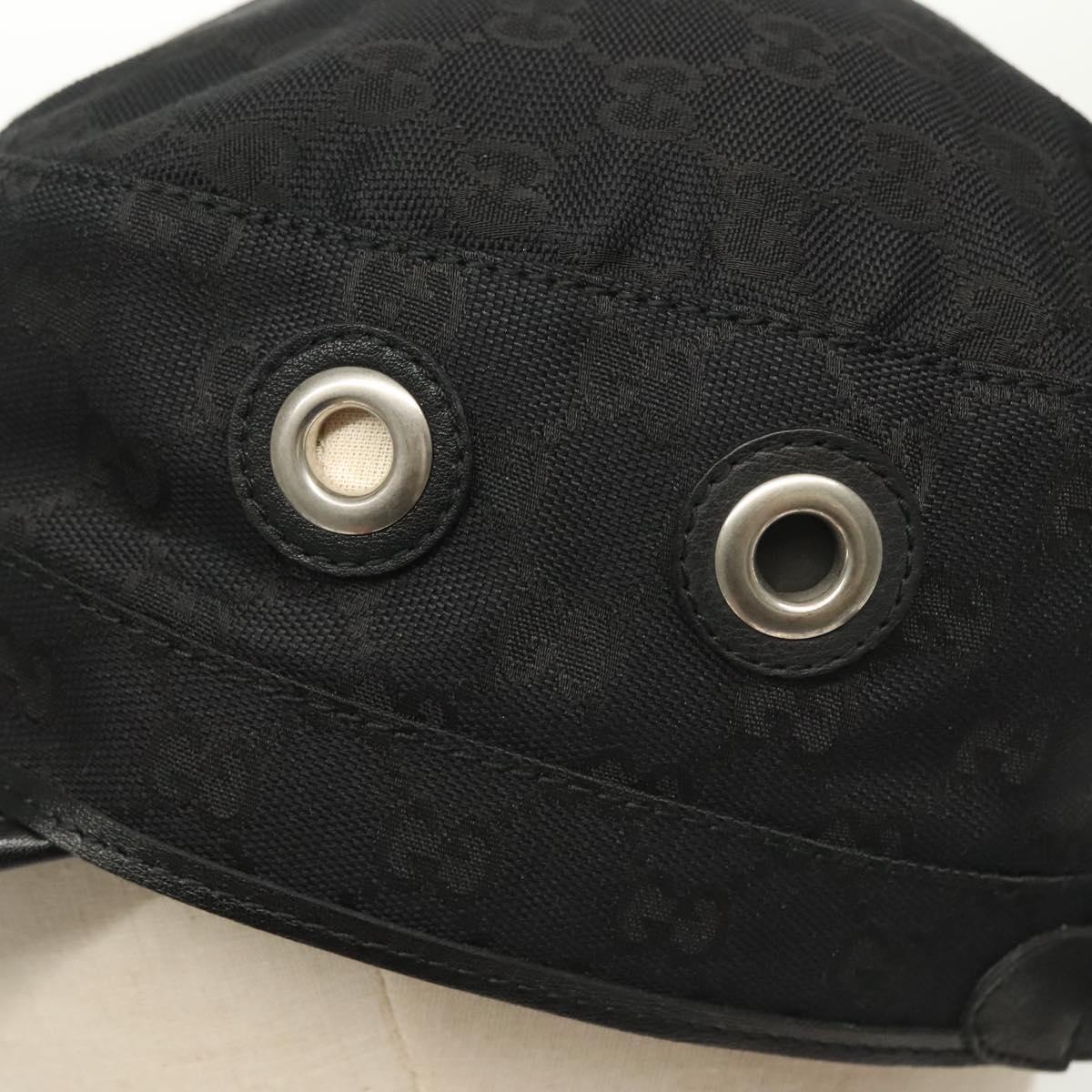 GUCCI GG Canvas Cap L Black Auth yk19424
