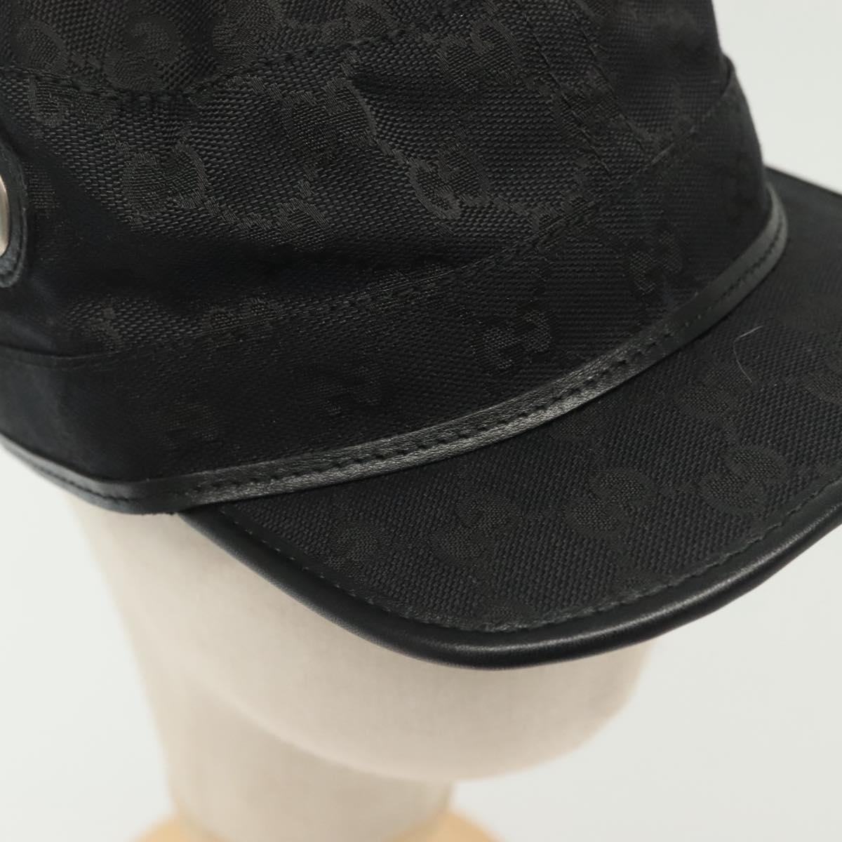 GUCCI GG Canvas Cap L Black Auth yk19424