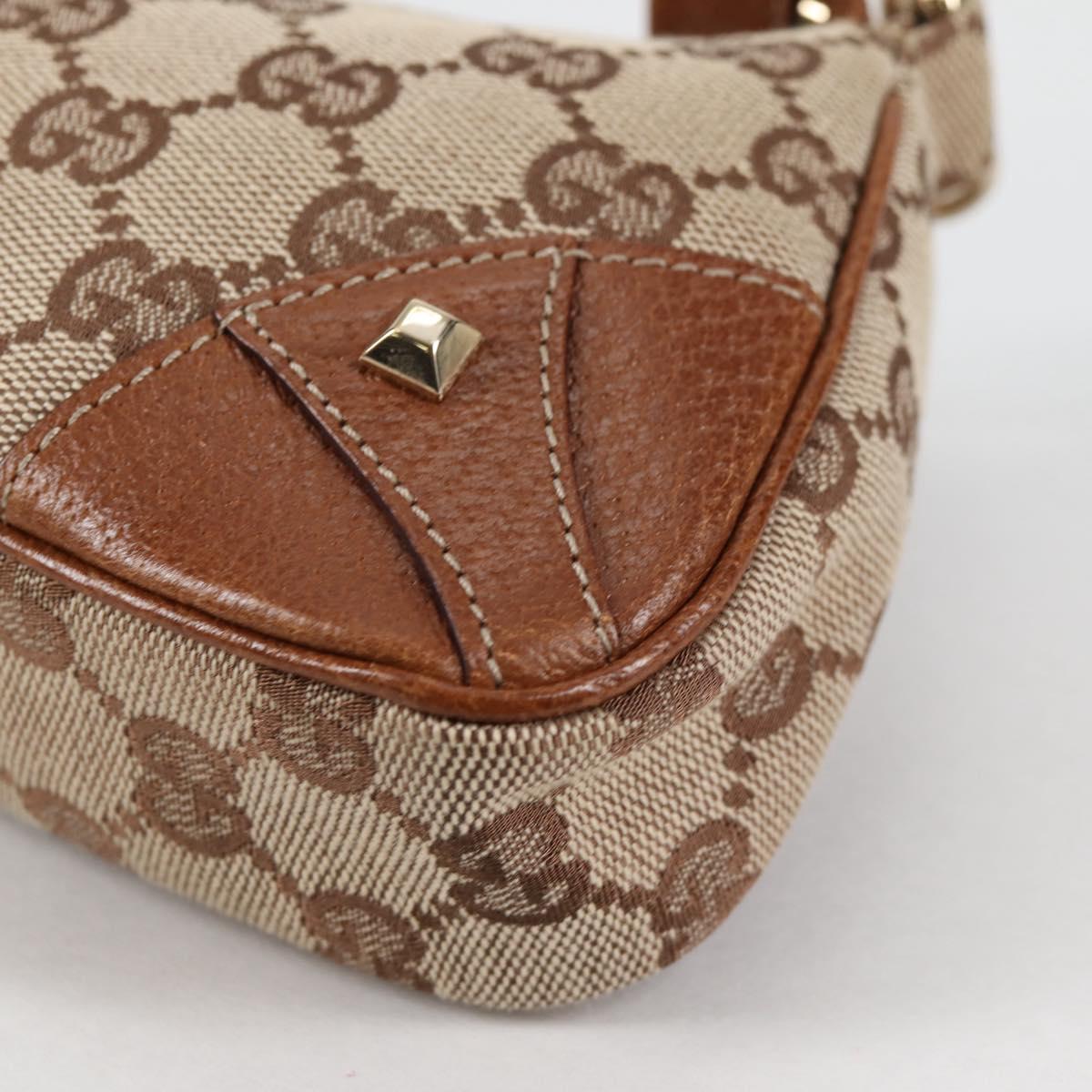 GUCCI GG Canvas Chain Accessory Pouch Beige Gold 120940 Auth yk19441V