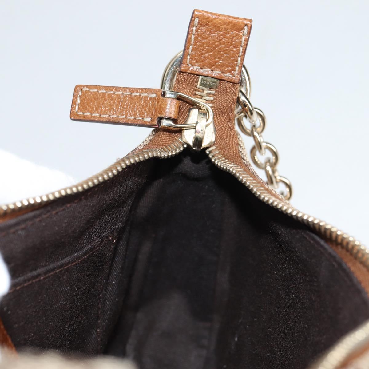 GUCCI GG Canvas Chain Accessory Pouch Beige Gold 120940 Auth yk19441V
