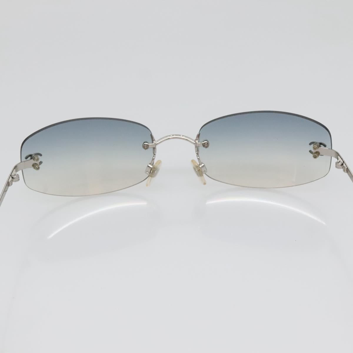 CHANEL Sunglasses metal Silver CC Auth yk19442V