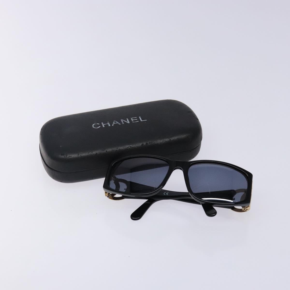CHANEL Sunglasses plastic Black CC Auth yk19444