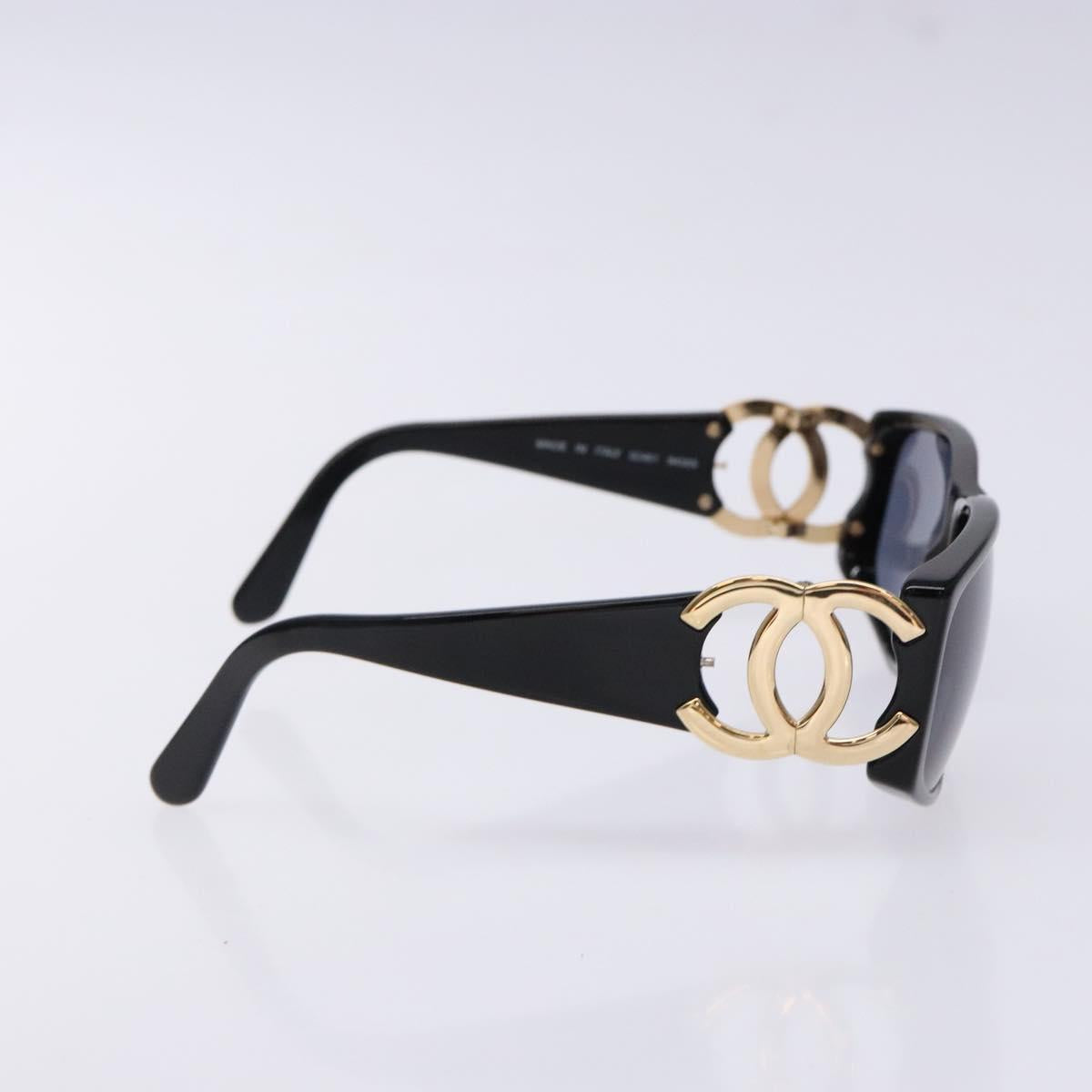 CHANEL Sunglasses plastic Black CC Auth yk19444