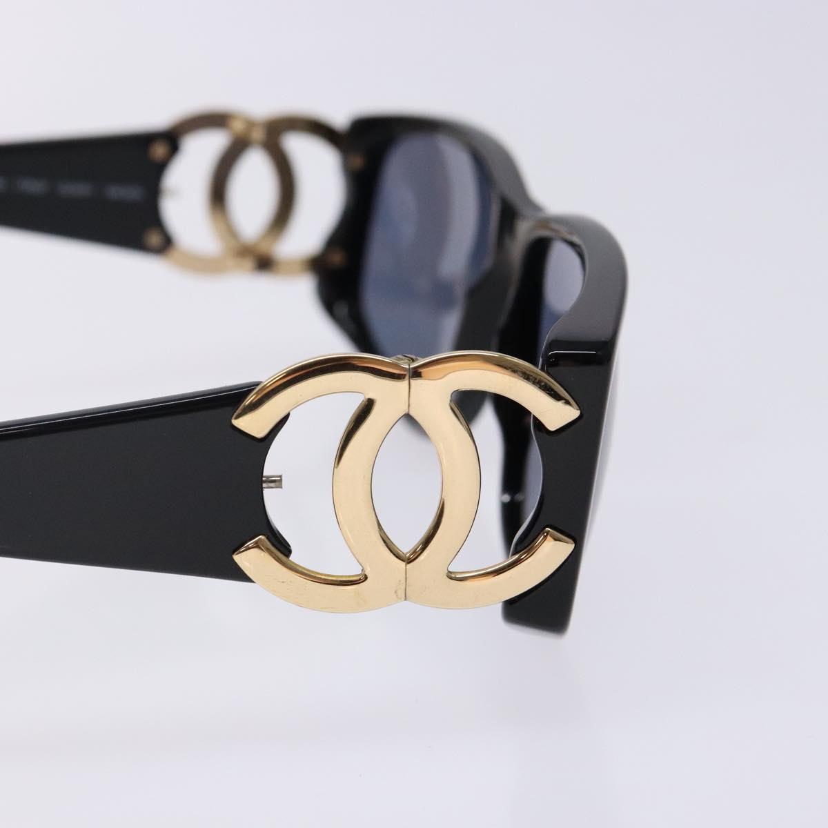 CHANEL Sunglasses plastic Black CC Auth yk19444