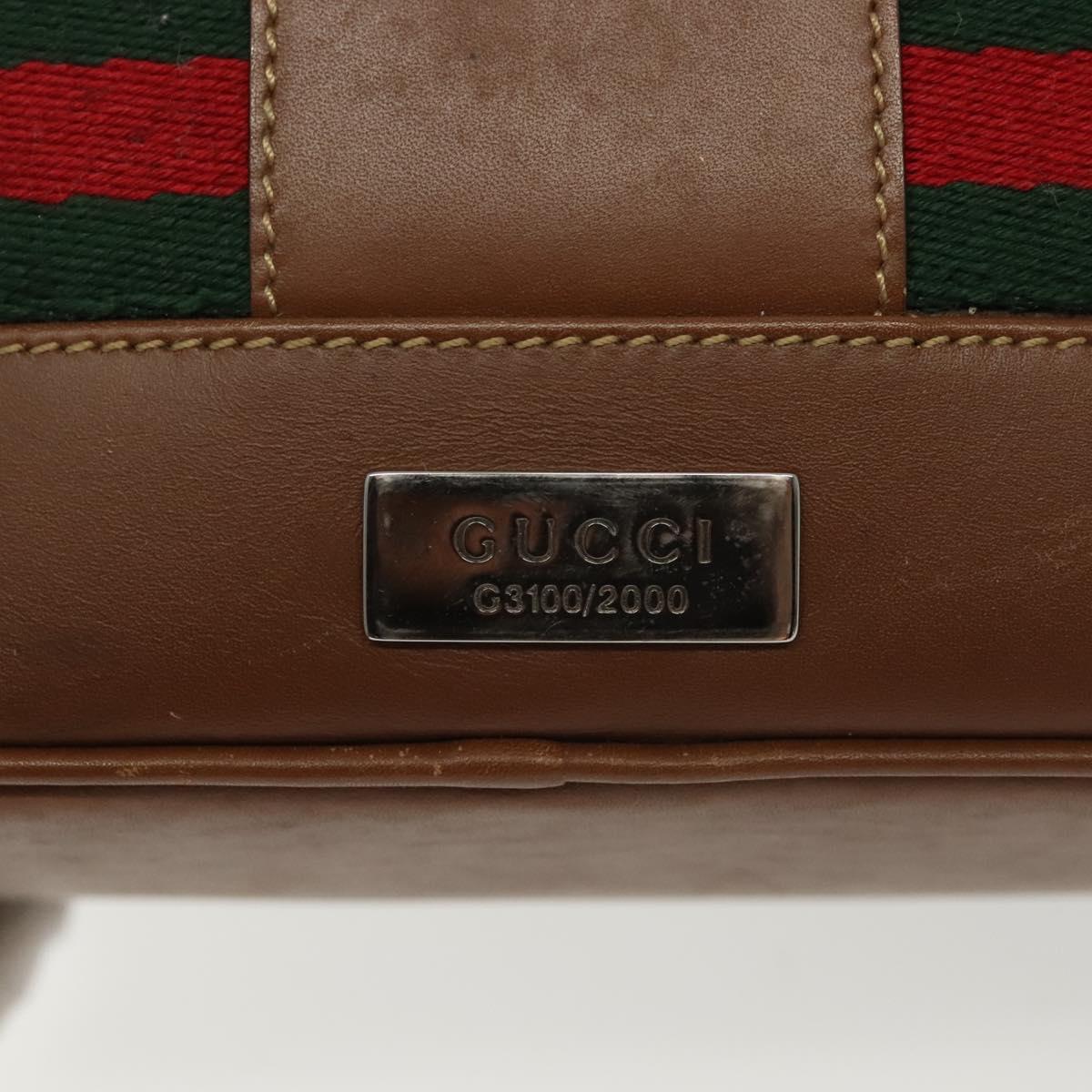 GUCCI GG Canvas Web Sherry Line Shoulder Bag Beige 2058 001 5000 Auth yk19452
