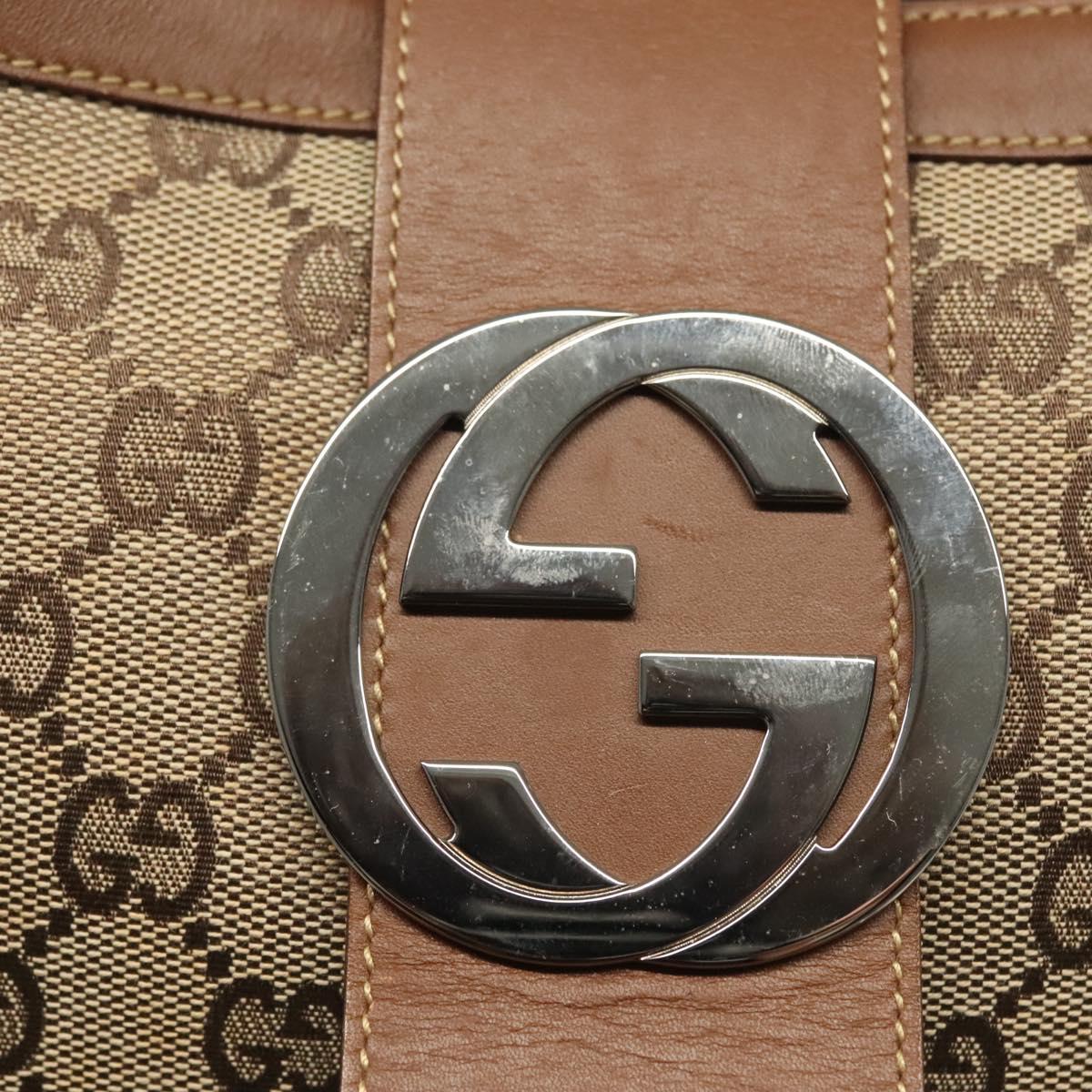 GUCCI GG Canvas Web Sherry Line Shoulder Bag Beige 2058 001 5000 Auth yk19452