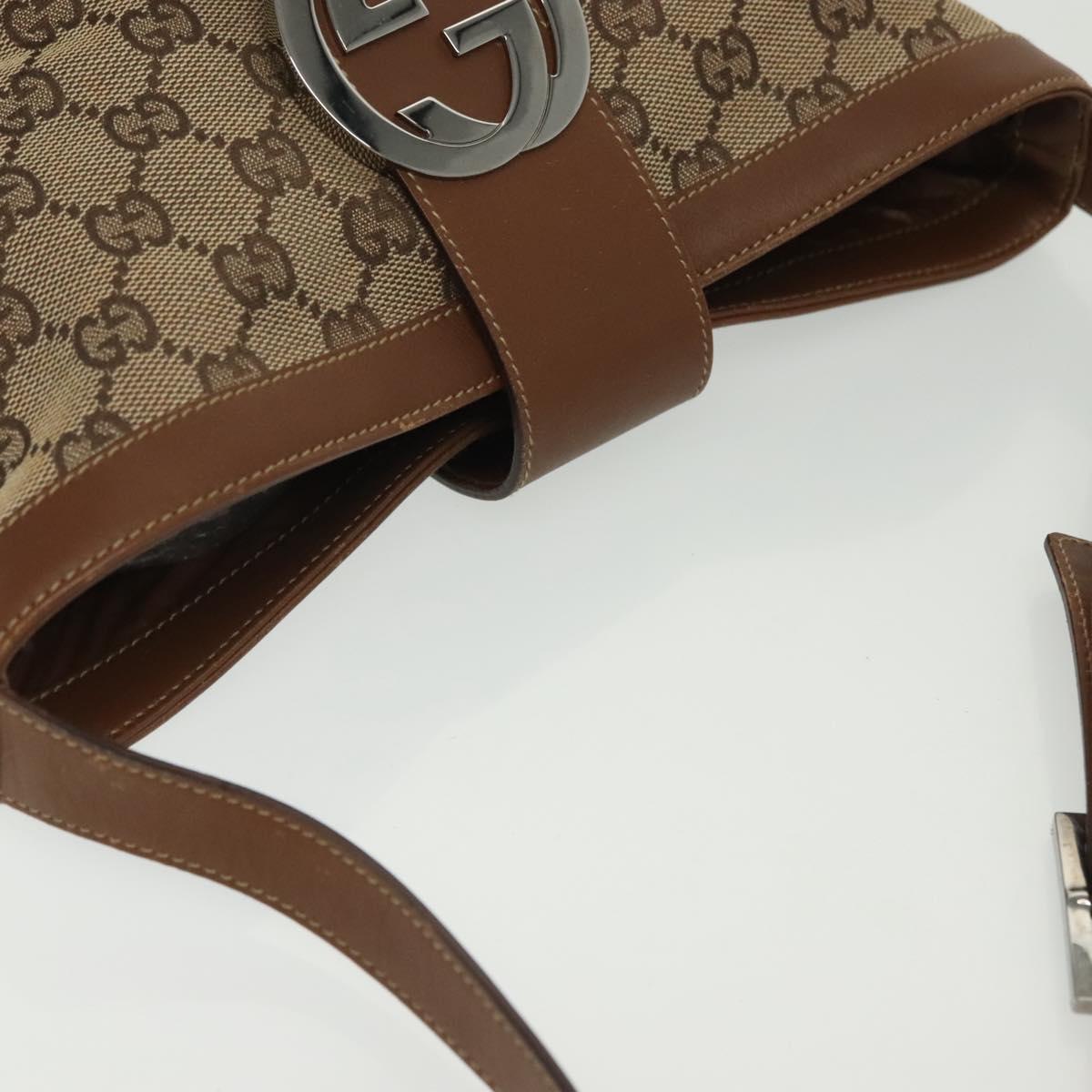 GUCCI GG Canvas Web Sherry Line Shoulder Bag Beige 2058 001 5000 Auth yk19452