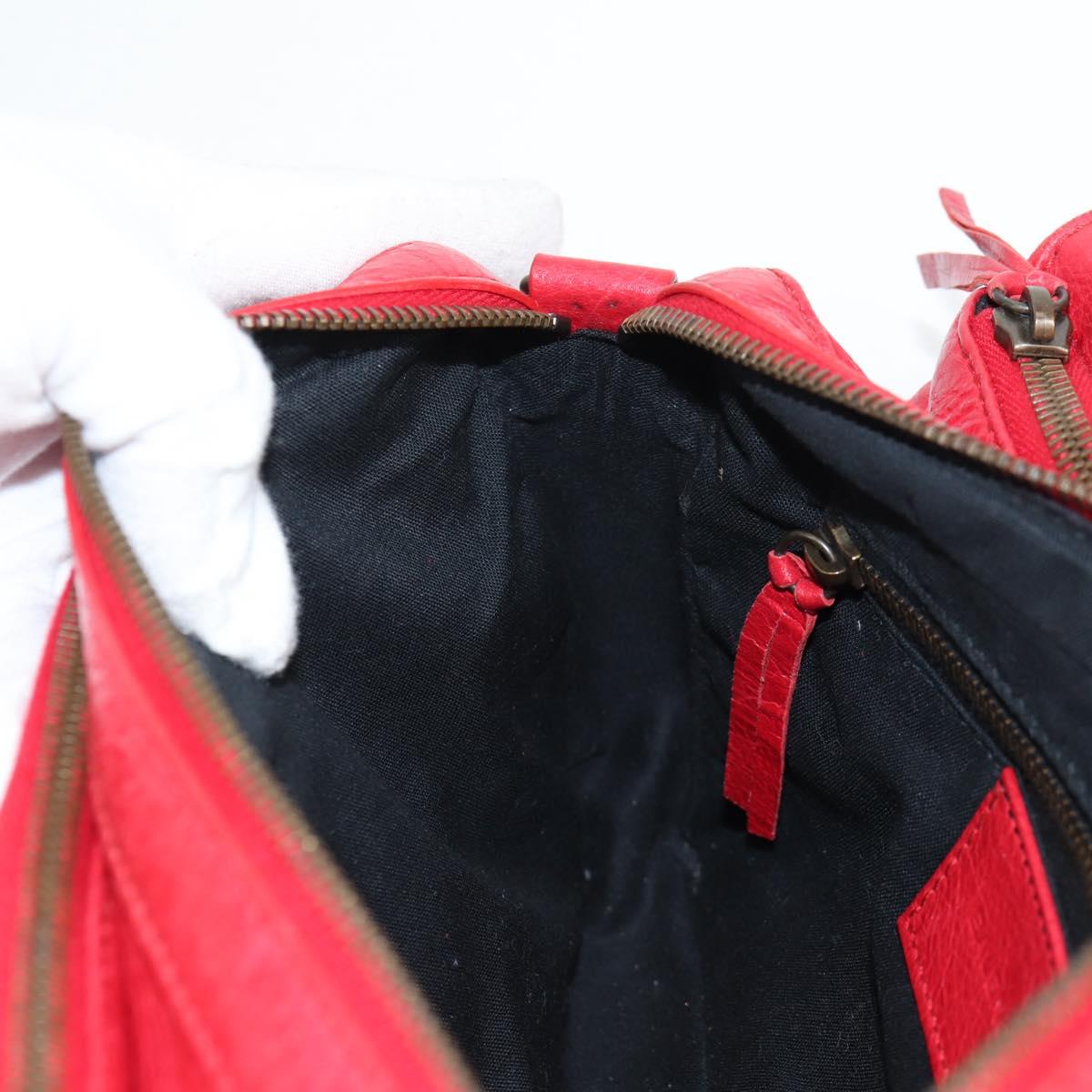 BALENCIAGA Anjo Classic Tool Shoulder Bag Leather Red 327101 Auth yk19453V