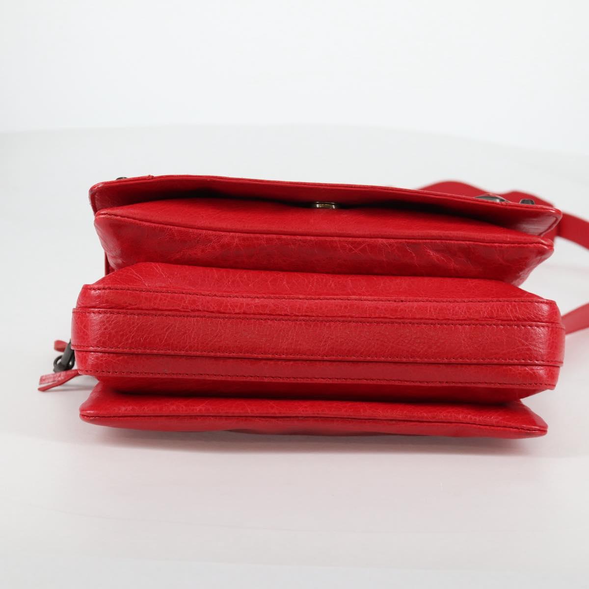 BALENCIAGA Anjo Classic Tool Shoulder Bag Leather Red 327101 Auth yk19453V