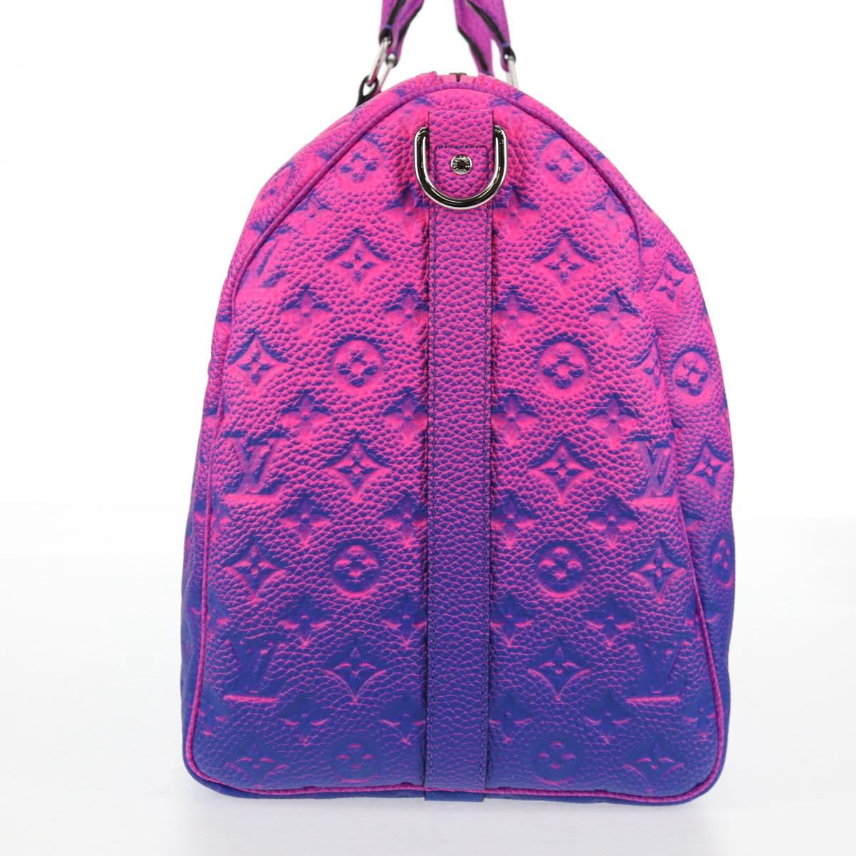 LOUIS VUITTON Taurillon Illusion Keepall Bandouliere 50 Bag M59713 Auth yk19483SM
