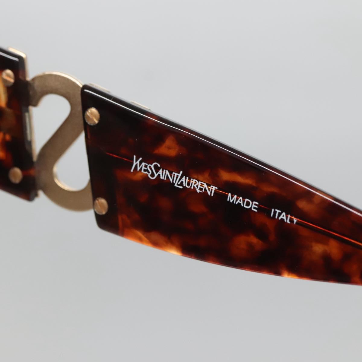 SAINT LAURENT Sunglasses plastic Brown Auth yk19491