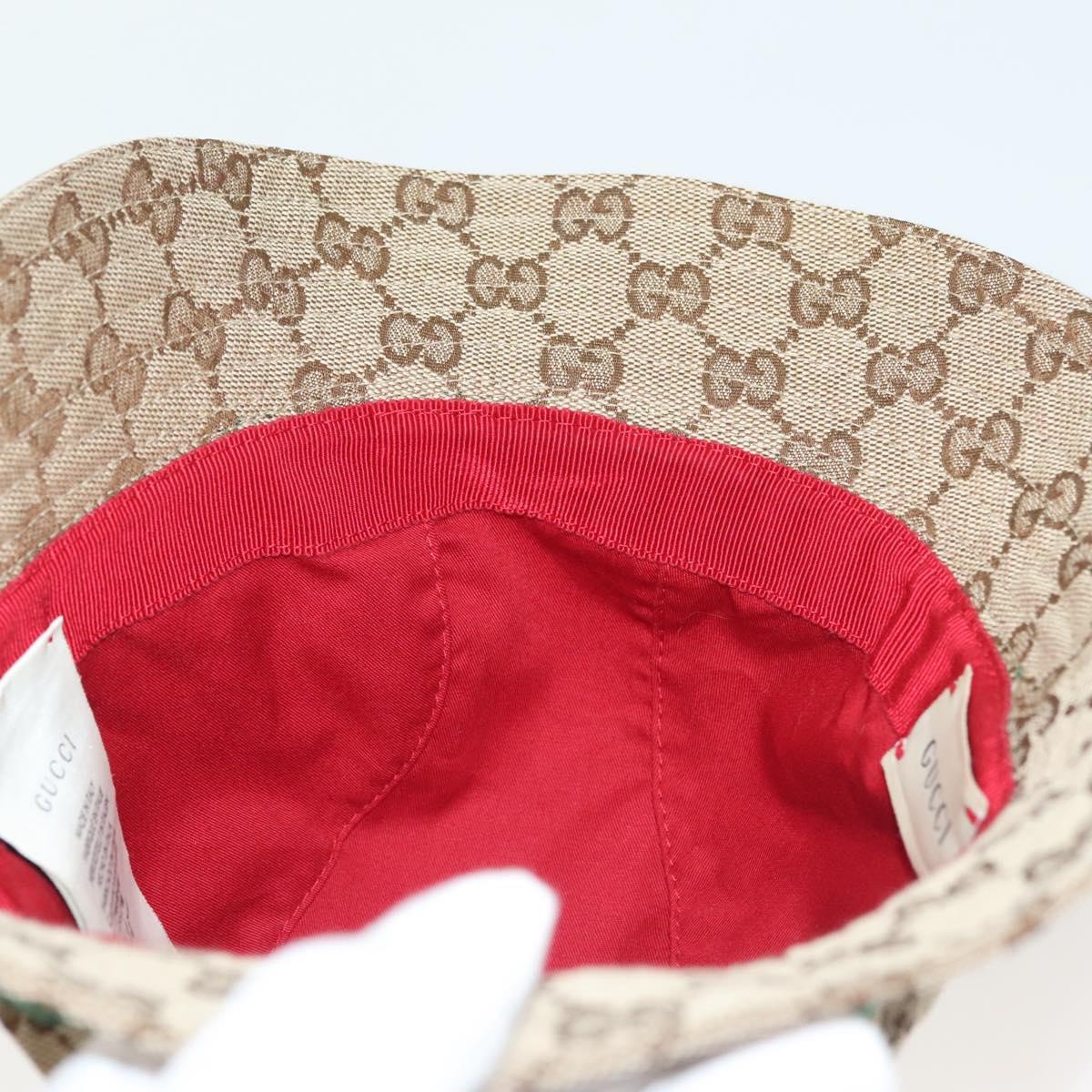 GUCCI GG Canvas Web Sherry Line Hat M Beige Red Green 411790 Auth yk19494