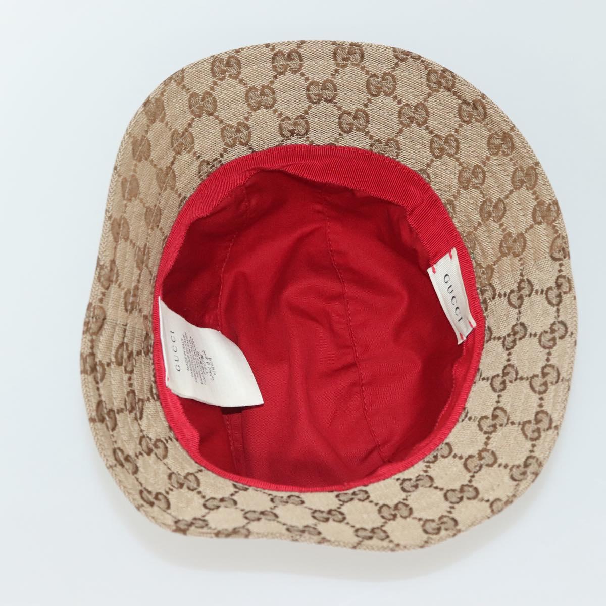 GUCCI GG Canvas Web Sherry Line Hat M Beige Red Green 411790 Auth yk19494
