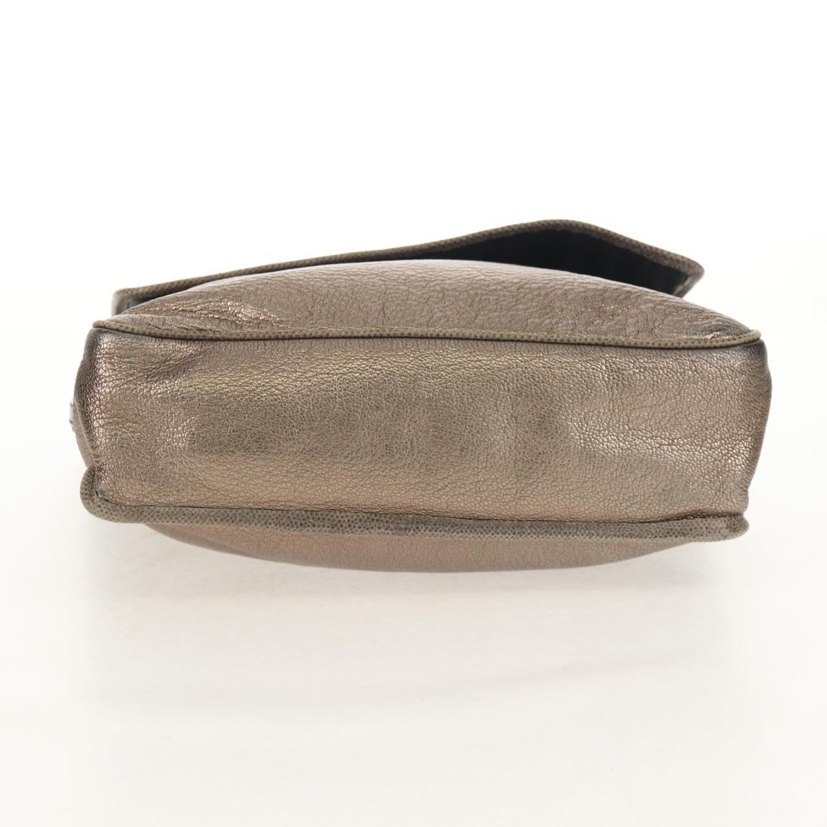 LOEWE Anagram Mya Shoulder Bag Leather Champagne Gold Gold Auth yk19500V