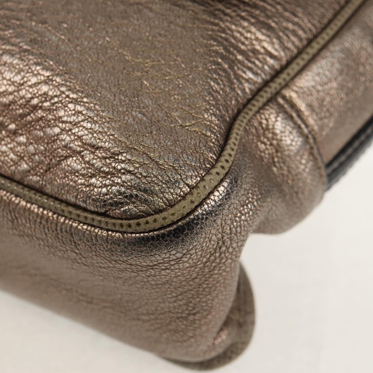 LOEWE Anagram Mya Shoulder Bag Leather Champagne Gold Gold Auth yk19500V