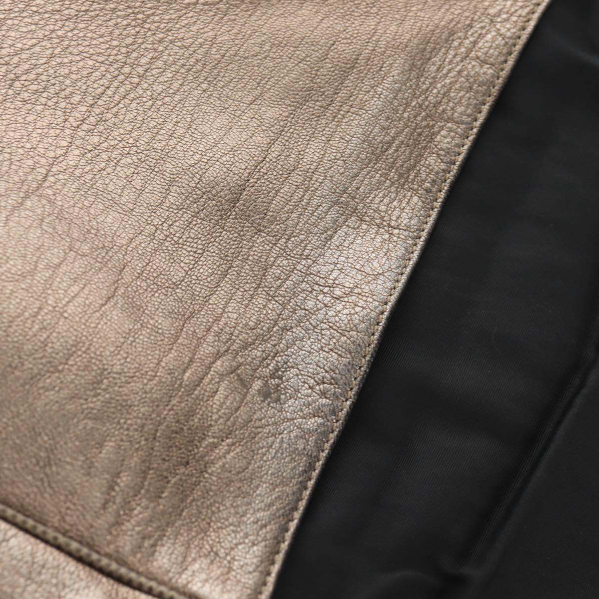 LOEWE Anagram Mya Shoulder Bag Leather Champagne Gold Gold Auth yk19500V