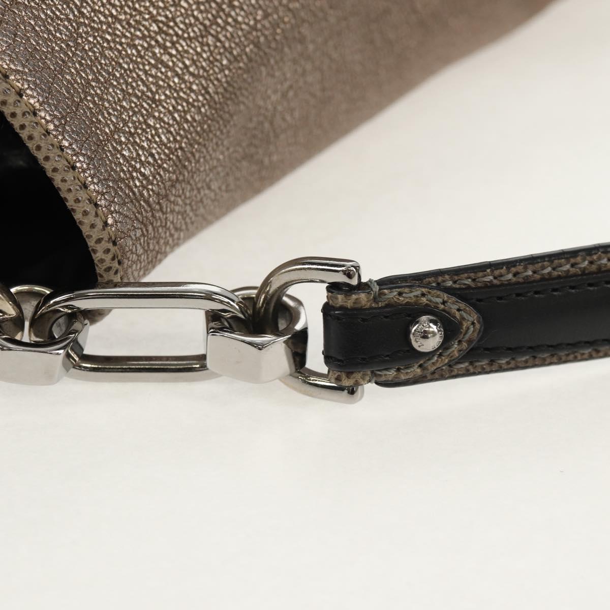 LOEWE Anagram Mya Shoulder Bag Leather Champagne Gold Gold Auth yk19500V