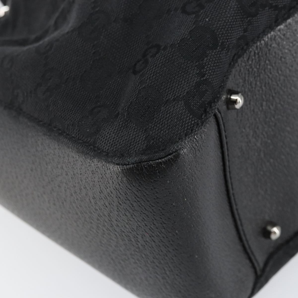 GUCCI GG Canvas Tote Bag Black Silver 115015 Auth yk19501