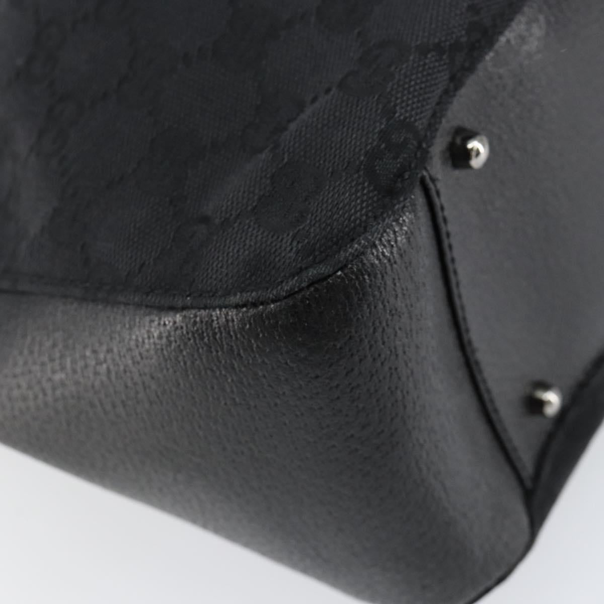 GUCCI GG Canvas Tote Bag Black Silver 115015 Auth yk19501