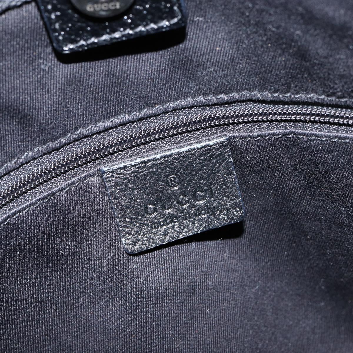 GUCCI GG Canvas Tote Bag Black Silver 115015 Auth yk19501