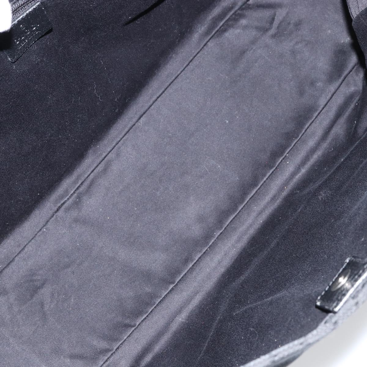 GUCCI GG Canvas Tote Bag Black Silver 115015 Auth yk19501