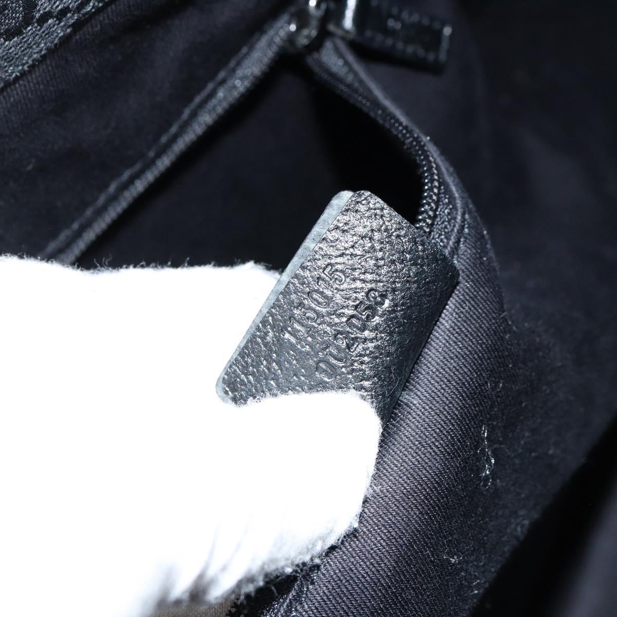 GUCCI GG Canvas Tote Bag Black Silver 115015 Auth yk19501