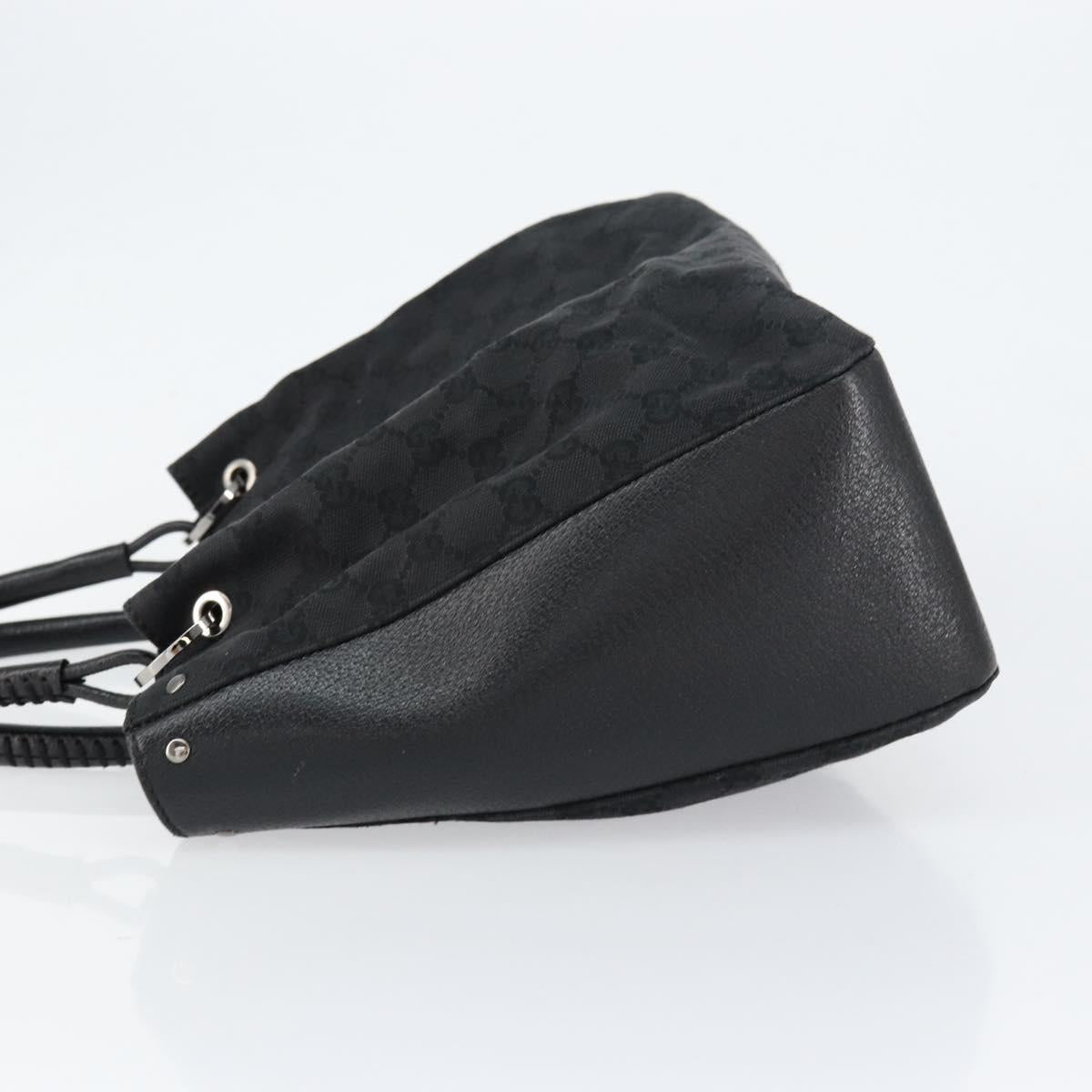 GUCCI GG Canvas Tote Bag Black Silver 115015 Auth yk19501