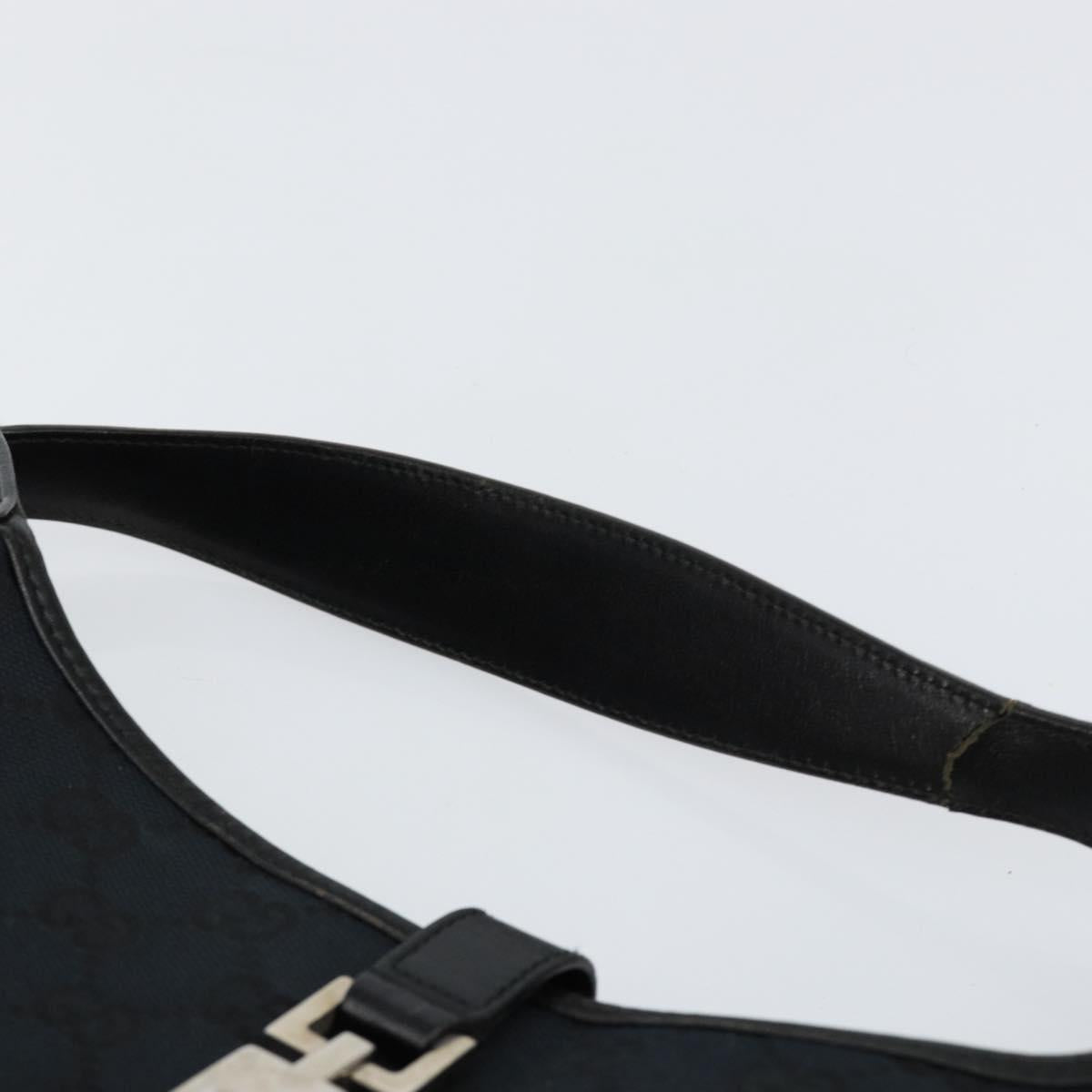 GUCCI GG Canvas Jackie Shoulder Bag Black Silver 001 3306 Auth yk19505