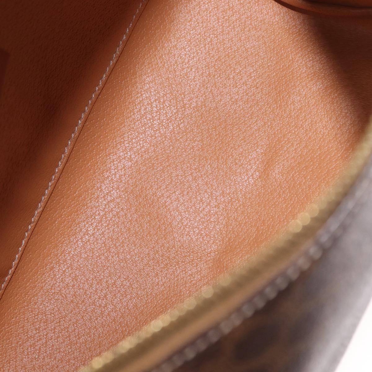 CELINE Macadam Canvas Hand Bag PVC Leather Brown Gold Auth yk19506V