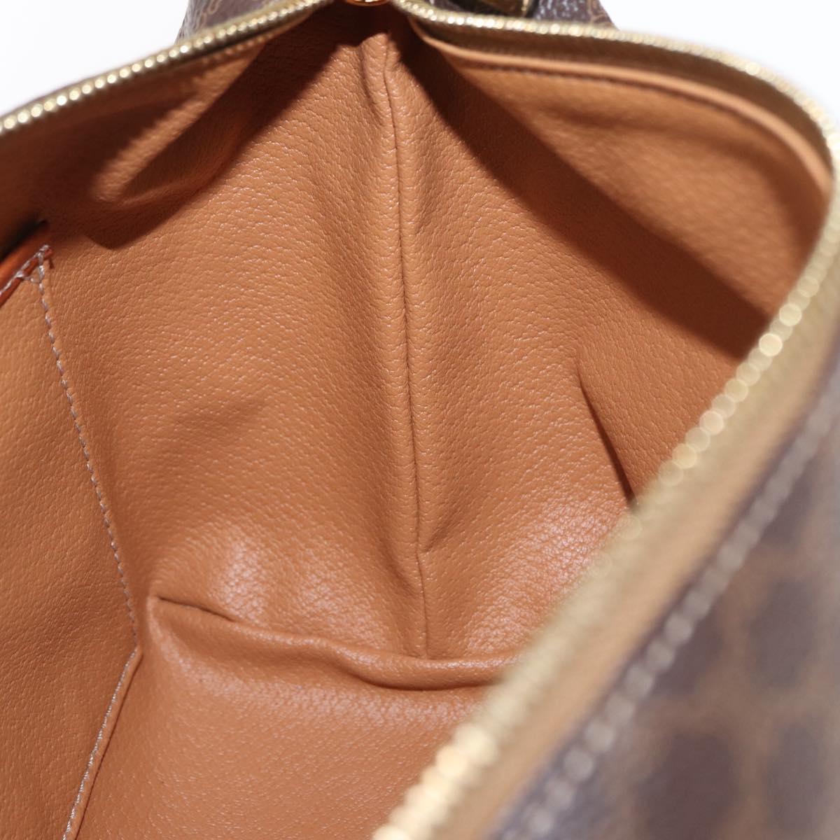 CELINE Macadam Canvas Hand Bag PVC Leather Brown Gold Auth yk19506V