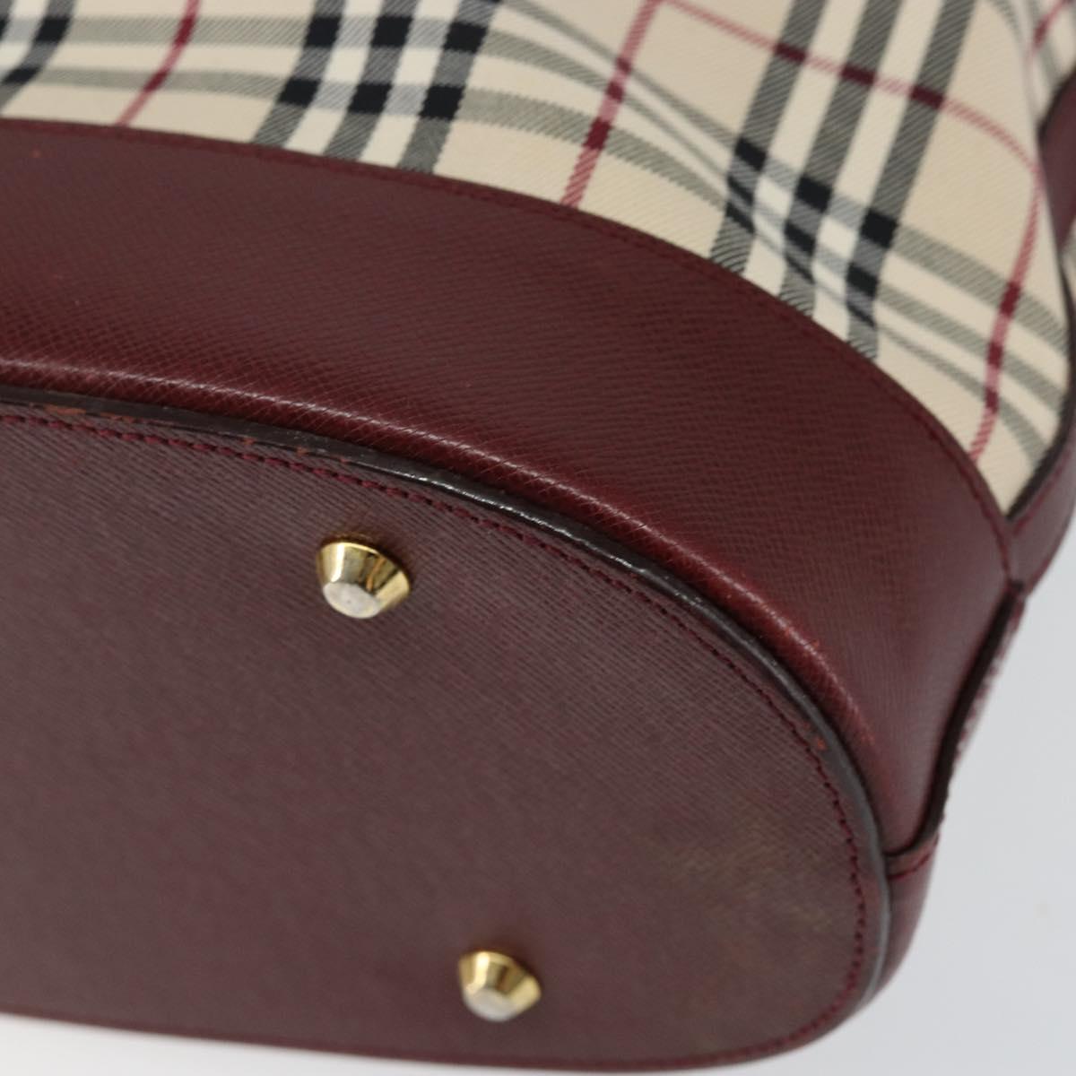 BURBERRY Nova Check Tote Bag Canvas Beige Gold Auth yk19514