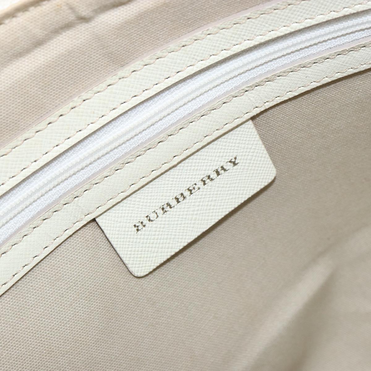 BURBERRY Nova Check Hand Bag Canvas Beige Auth yk19515