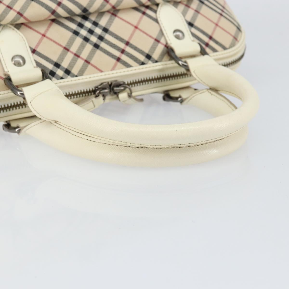BURBERRY Nova Check Hand Bag Canvas Beige Auth yk19515