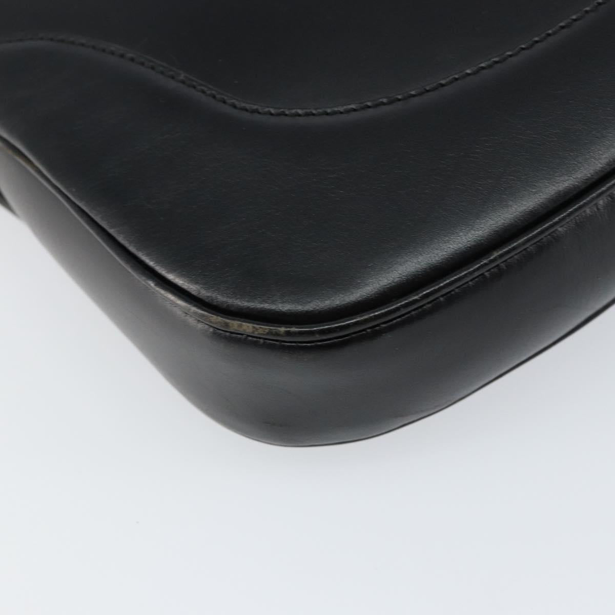 GUCCI Jackie Shoulder Bag Leather Black Silver 001 3306 Auth yk19516