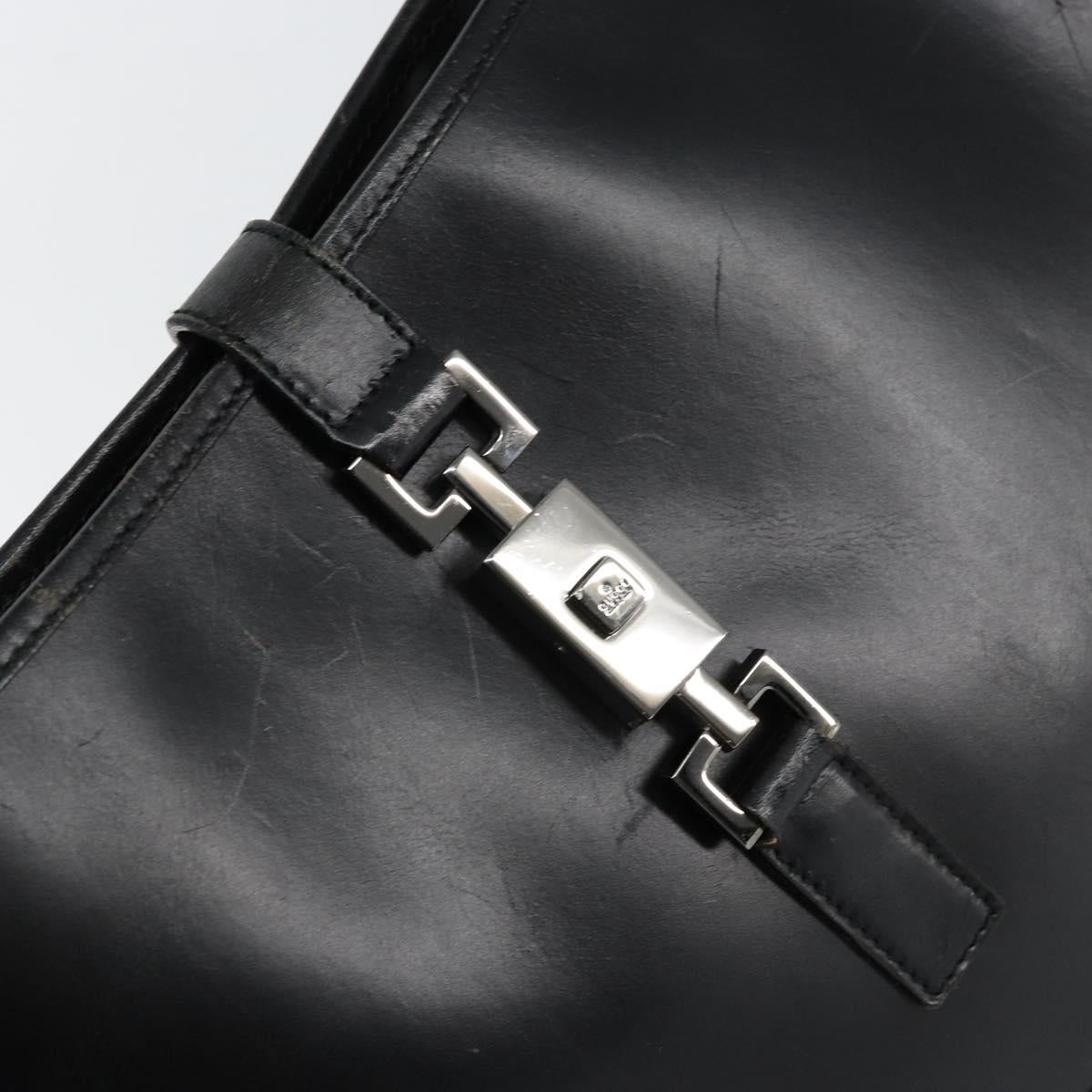 GUCCI Jackie Shoulder Bag Leather Black Silver 001 3306 Auth yk19516
