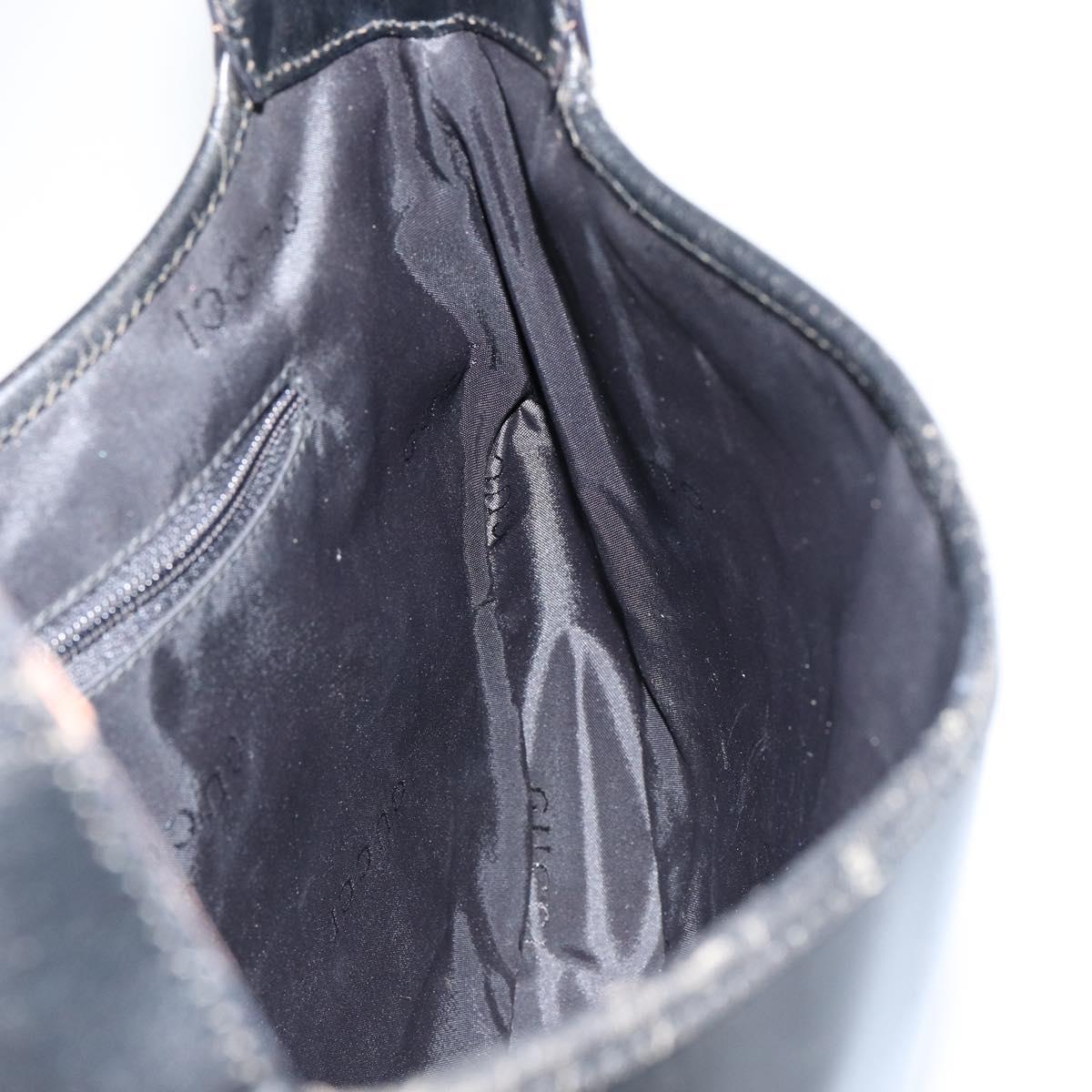 GUCCI Jackie Shoulder Bag Leather Black Silver 001 3306 Auth yk19516