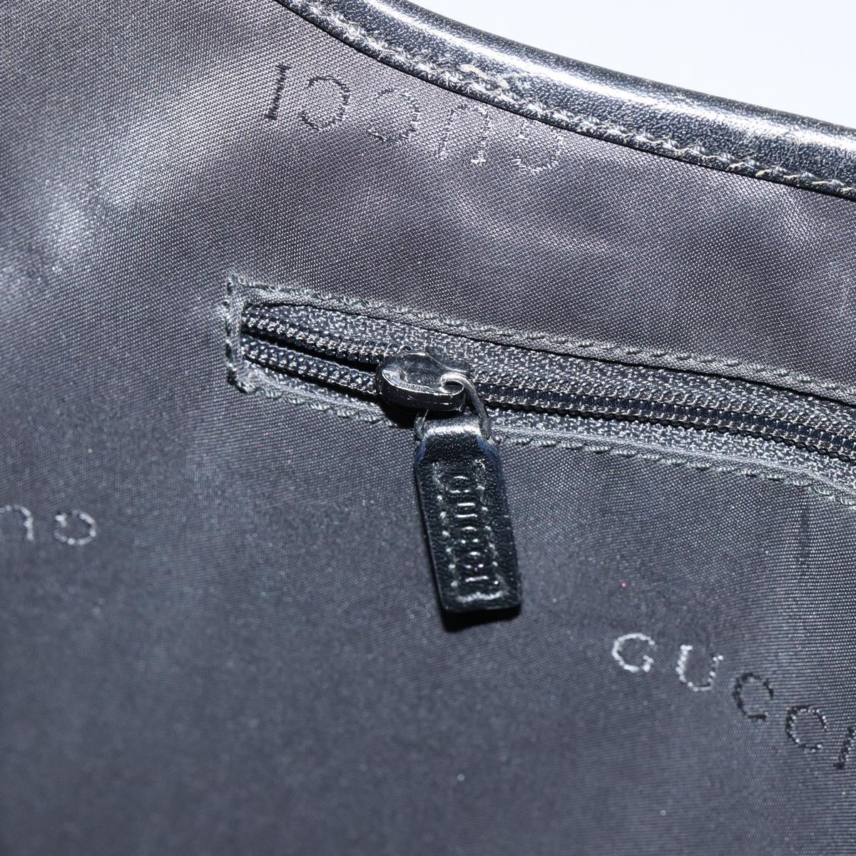 GUCCI Jackie Shoulder Bag Leather Black Silver 001 3306 Auth yk19516