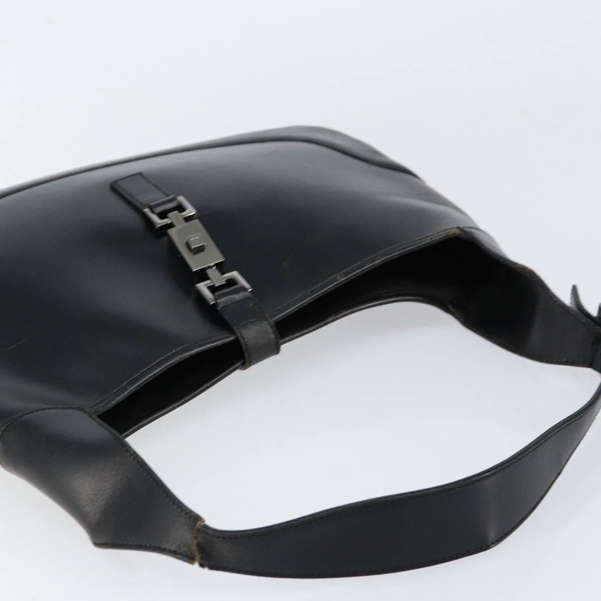 GUCCI Jackie Shoulder Bag Leather Black Silver 001 3306 Auth yk19516