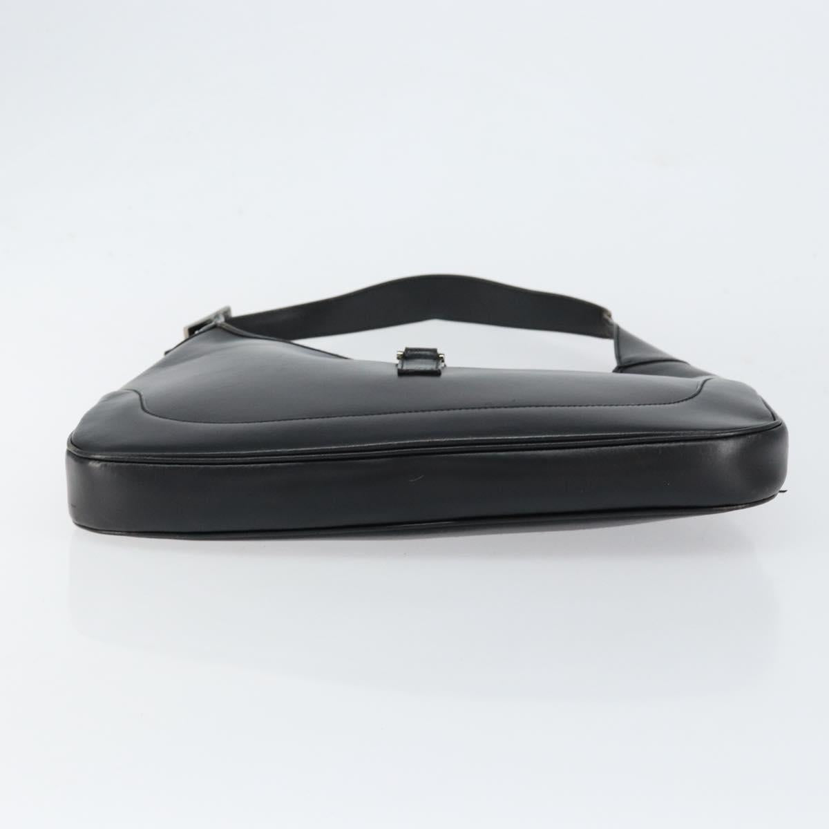 GUCCI Jackie Shoulder Bag Leather Black Silver 001 3306 Auth yk19516