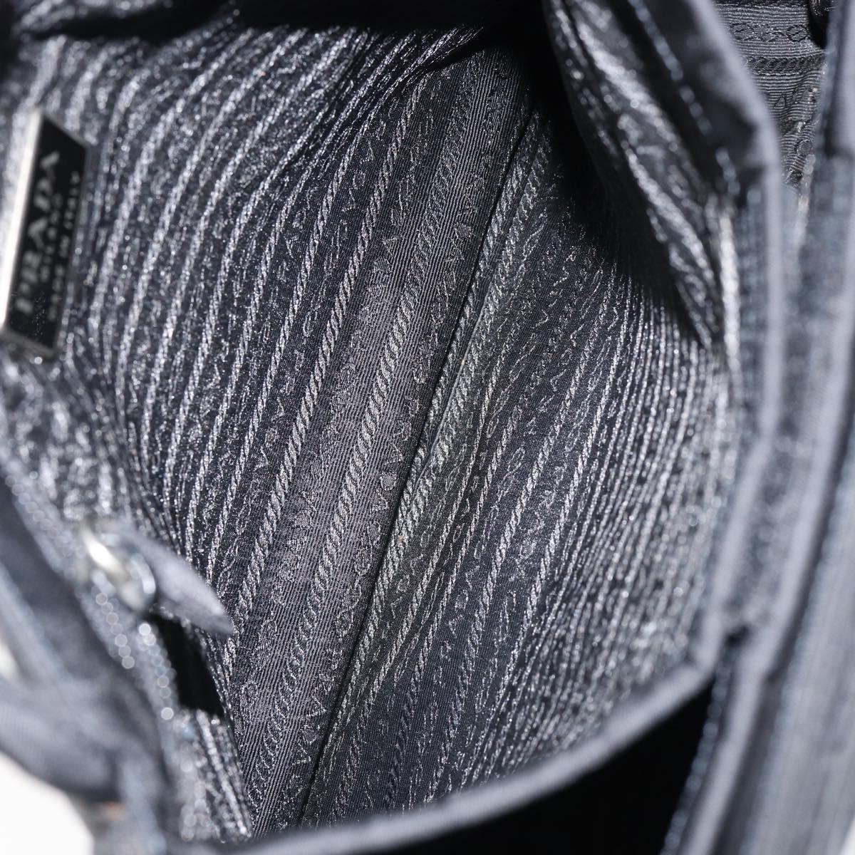 PRADA Shoulder Bag Nylon Black Silver Auth yk19522