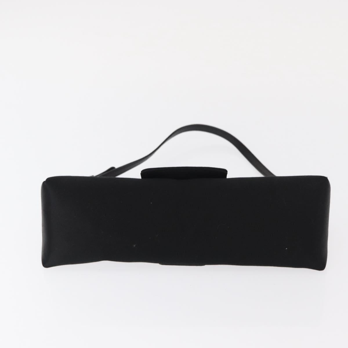 Jimmy Choo Turita Chain Shoulder Bag Satin Black Silver Auth yk19524